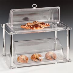 Zicco 2 Katlı Akrilik Teşhir Standı, Polikarbon Kaplı, Rolltop Kapaklı, 32x52x46 cm