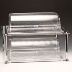 Zicco 2 Katlı Akrilik Teşhir Standı, Polikarbon Kaplı, Rolltop Kapaklı, 44x64x49 cm