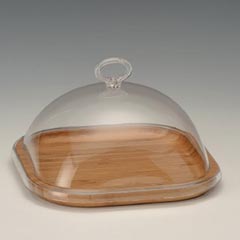 Zicco Ahşap Altlı Fanus, Akrilik Kapaklı, 21x21x13 cm