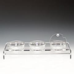 Zicco Akrilik Teşhir Standı, 3'lü, Cam Kaseli, Kapaklı, 57x19 cm