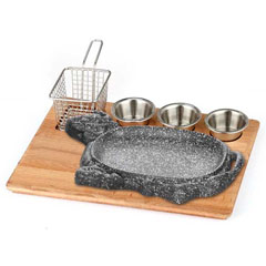 Altınbaşak Doğal Masif Fajita Sunum Seti Granit Döküm Bufalo  35x26 cm
