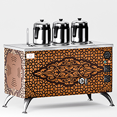 Anka Pro Compact Çay Kazanı, Elektrikli, 3 Demlikli, 30 Litre, Bakır