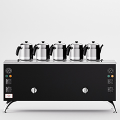 Anka Pro Compact Çay Kazanı, Elektrikli, 5 Demlikli, 50 Litre, Siyah