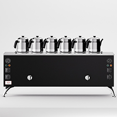 Anka Pro Compact Çay Kazanı, Elektrikli, 6 Demlikli, 60 Litre, Siyah