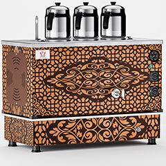 Anka Pro Kompakt Full Otomatik Çay Kazanı, 3 Demlikli, 30 Litre, Bakır