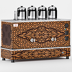 Anka Pro Kompakt Full Otomatik Çay Kazanı, 4 Demlikli, 40 Litre, Bakır