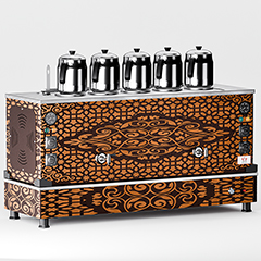 Anka Pro Kompakt Full Otomatik Çay Kazanı, 5 Demlikli, 50 Litre, Bakır