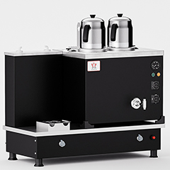 Anka Turbo Çay Kazanı, Hibrit, 2 Demlikli, 20 Litre, Siyah