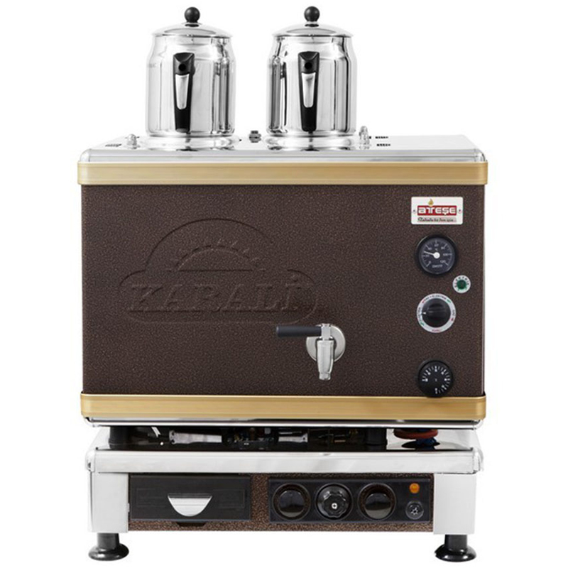 Ateşe Gold Analog Çay Kazanı, Statik Boyalı, Gazlı Elektrikli, 2 Demlikli