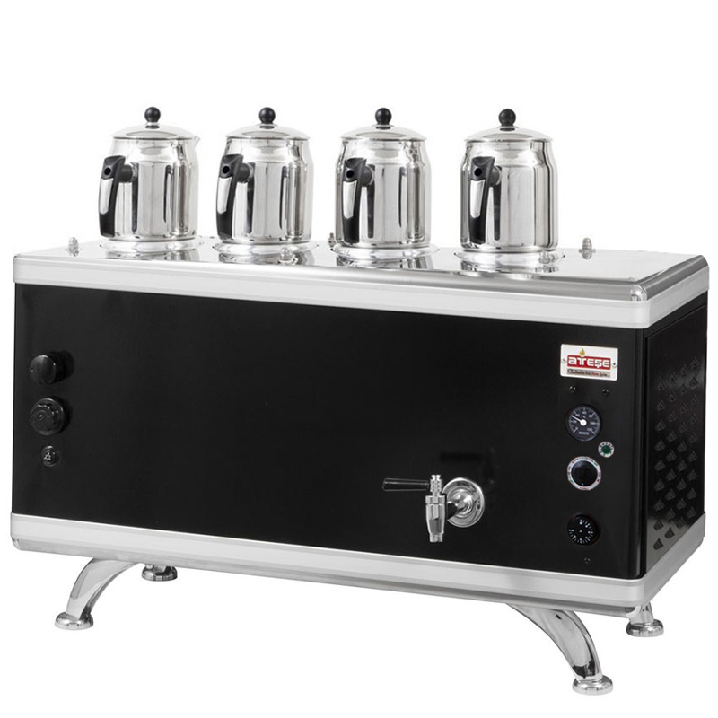 Ateşe Gold Compact Analog Çay Kazanı, Statik Boyalı, Gazlı Elektrikli, 4 Demlikli