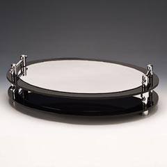 Zicco Aynalı Teşhir Standı, Oval, Kulplu, 60X40 cm