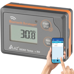 AZ 88362 Sıcaklık Nem Kayıt Cihazı Datalogger, Akıllı Telefon Uyumlu