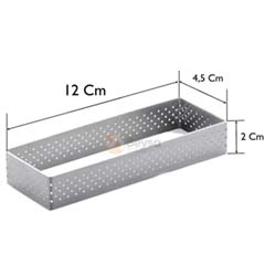 Beysa Dikdörtgen Paslanmaz Tart Kalıbı, 12x4,5 cm
