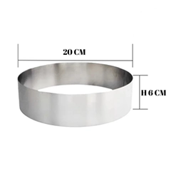 Beysa Pasta Çemberi Pandispanya Inox 20 Cm H6 2 MM