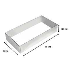 Beysa Pasta Çemberi Pandispanya Inox 36X56 Cm H3