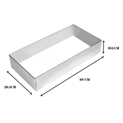 Beysa Pasta Çemberi Pandispanya Inox 40X26.5 Cm H6 Dikdörtgen Çember