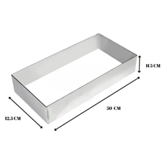 Beysa Pasta Çemberi Pandispanya Inox 50X12,5  Cm H5, Dikdörtgen Çember