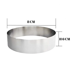 Beysa Pasta Çemberi Pandispanya Inox 8 Cm H6 2 MM
