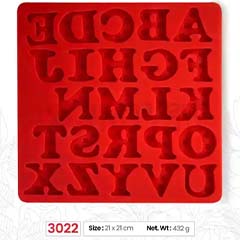 Beysa Surenapart M3022 Harfler Silikon Şeker Hamuru Kalıbı, 21x21 cm
