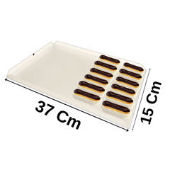 Beysa Teşhir Tepsisi, Sunum Tavası 37x15 Cm Beyaz