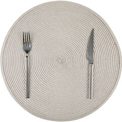 Biradlı Amerikan Servis, Pvc, Yuvarlak, 38 cm, Bej