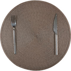 Biradlı Amerikan Servis, Pvc, Yuvarlak, 38 cm, Kahverengi