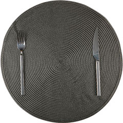 Biradlı Amerikan Servis, Pvc, Yuvarlak, 38 cm, Siyah