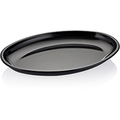 Biradlı Fts-1957 Melamin Tabak, Oval, 48x34x5 cm, Siyah