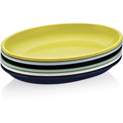 Biradlı Fts-1957 Melamin Tabak, Oval, 48x34x5 cm, Sarı