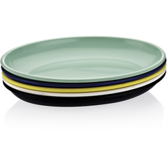 Biradlı Fts-1958 Melamin Tabak, Oval, 55x39x6, Yeşil