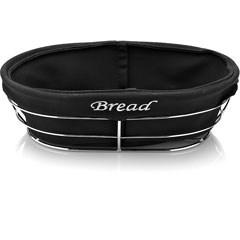 Biradlı Oval Ekmek Sepeti, Bezli, 26x17x6,5 cm