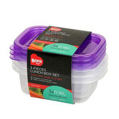 Bora Plastik Saklama Kabı, 3'lü Set Mini, 160 ml, BO540