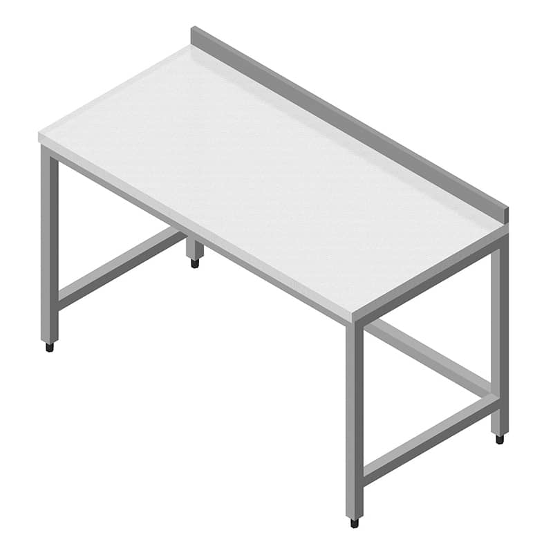 Çalışma Tezgahı Polietilen Tablalı Taban Rafsız Tek Çekmeceli 190x60 cm