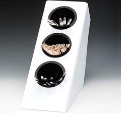 Zicco Çay Kahve Kaşığı Standı, Polikarbon Gözlü, 27x14,5x28,5 cm, Beyaz
