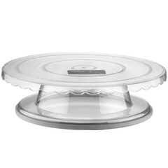 Corona Professional Polikarbon Döner Pasta Standı, 270 mm, BO390, Şeffaf