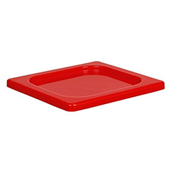 Corona Professional Polipropilen Gastronom Küvet Kilitli Kapak, 1/6, BO2147, Kırmızı