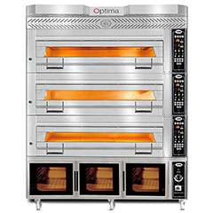 Gmg Optima PB3M-128 Elektrikli Pasta Börek Fırını, 3 Katlı, Mayalama Kabinli, 124x84x18 cm x 3