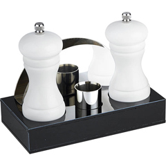 Groovy 4'lü Menaj Set, 18,5x9,5x3 cm, Beyaz