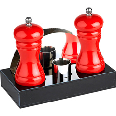 Groovy 4'lü Menaj Set, 18,5x9,5x3 cm, Kırmızı