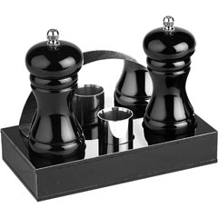 Groovy 4'lü Menaj Set, 18,5x9,5x3 cm, Siyah