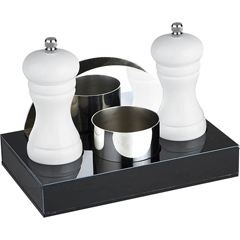 Groovy 4'lü Menaj Set, 20x12x3 cm, Beyaz