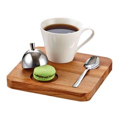Groovy Ahşap Standlı Kare Nescafe Seti, 17,5x17,5x2 cm