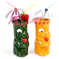 Groovy Ceramic Tiki Mug, 7,5x18 cm, 460 cc, Yeşil