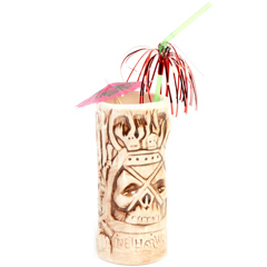 Groovy Ceramic Tiki Mug, 8x17 cm, 380 cc, Kahverengi