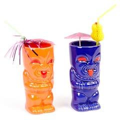 Groovy Ceramic Tiki Mug, 8x17 cm, 410 cc