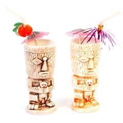 Groovy Ceramic Tiki Mug, 8x18,5 cm, 310 cc, Kahverengi