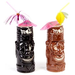 Groovy Ceramic Tiki Mug, 8x18,5 cm, 430 cc, Kahverengi