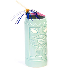 Groovy Ceramic Tiki Mug, 8x18,5 cm, 650 cc, Açık Yeşil