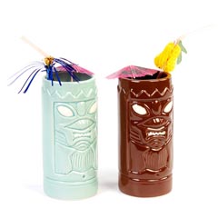 Groovy Ceramic Tiki Mug, 8x18,5 cm, 650 cc, Kahverengi