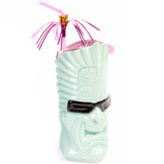 Groovy Ceramic Tiki Mug, 9x20 cm, 440 cc, Yeşil